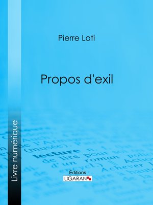 cover image of Propos d'exil
